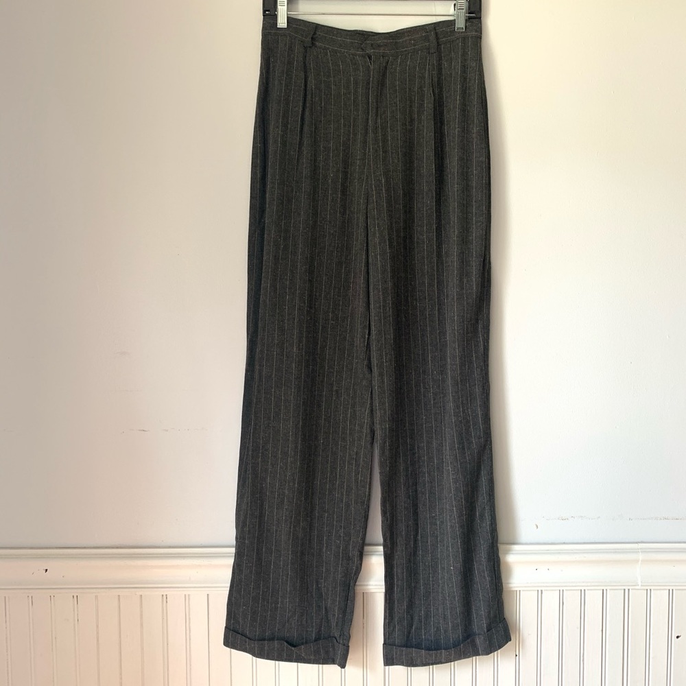 ANTHROPOLOGIE Linen Blend Striped Lagenlook Pants